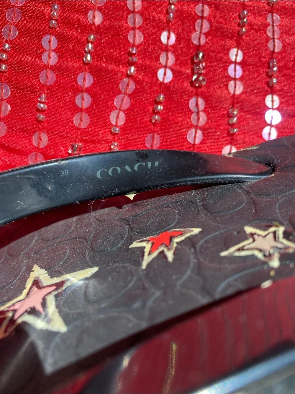Coach Black Logo Beach Slides
